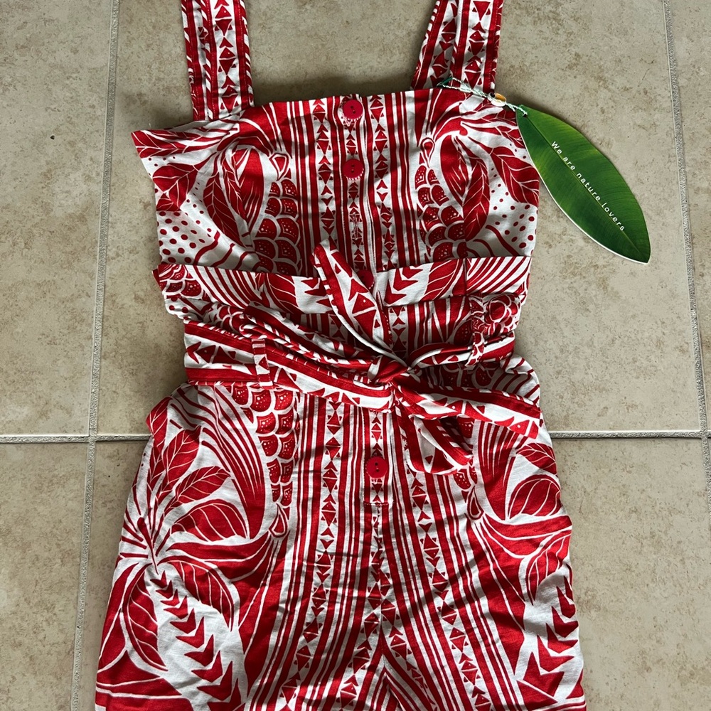 Stylish Red and White romper